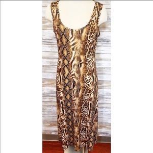Vintage 90s leopard snake print long maxi dress